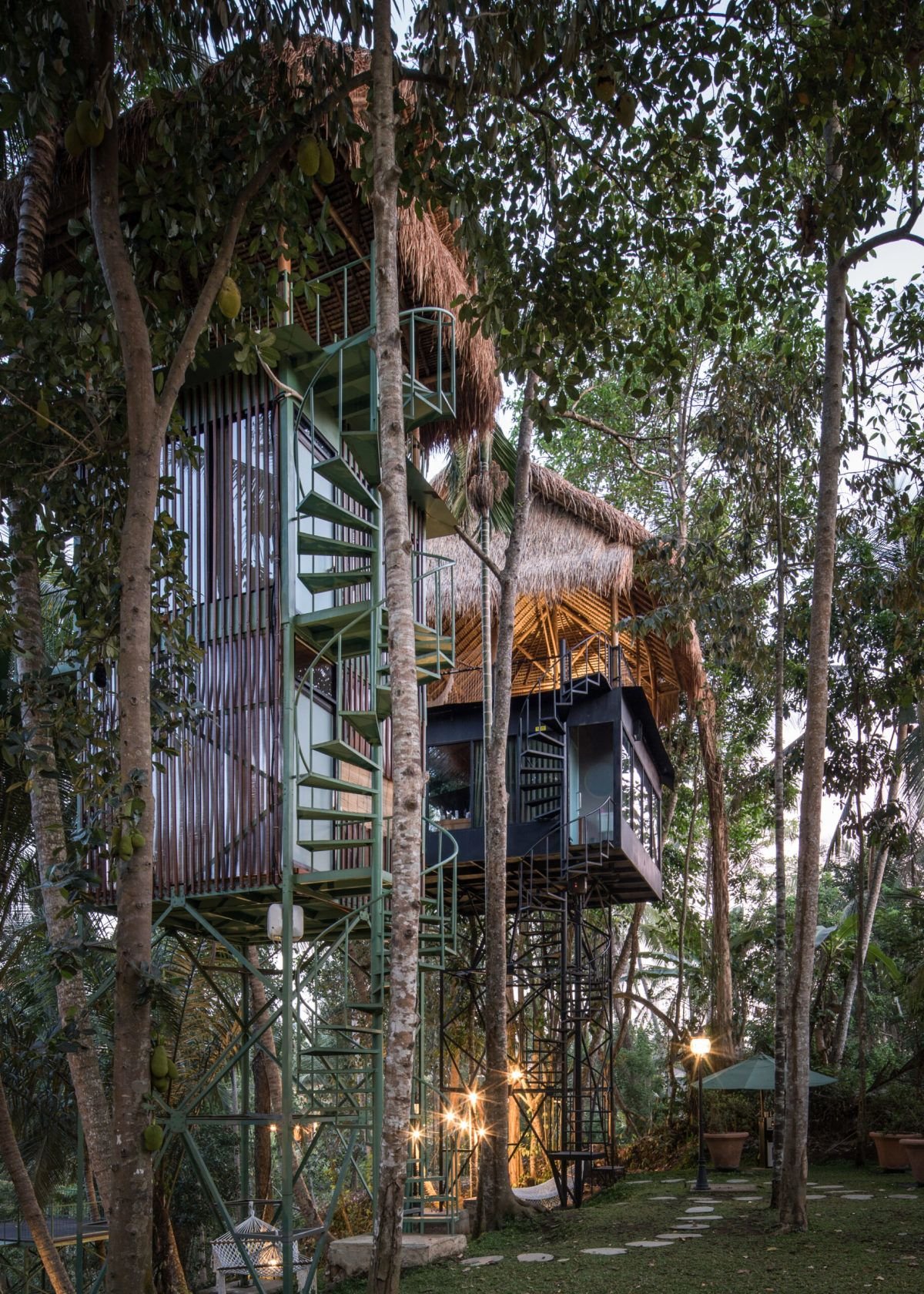 The tree hotel is located in the middle of the Balinese forest